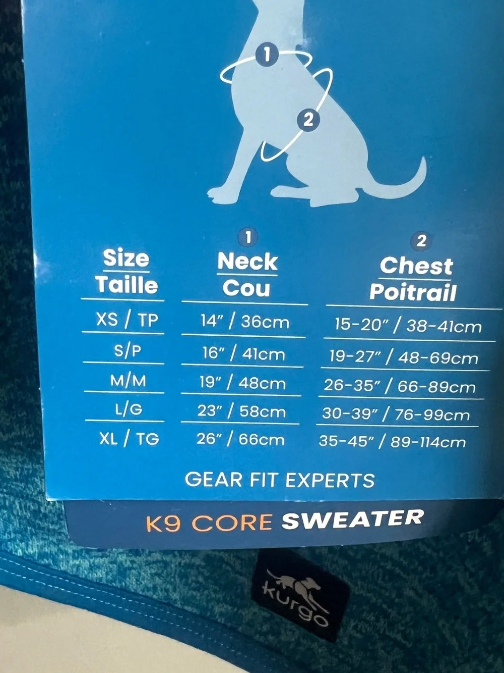 Kurgo M Blue Heather K9 Core Sweater